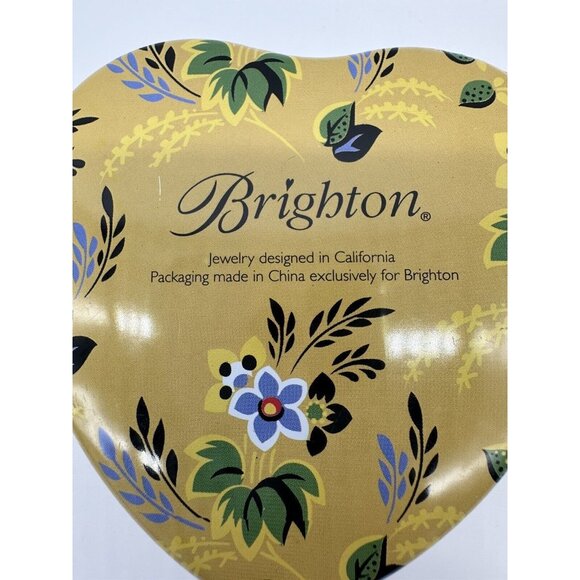 Brighton Heart Shaped Empty Tin Blue Rose Butterfly Flowers Trinket Box Keepsake - Picture 6 of 11